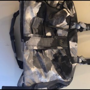 Lululemon grey black and white camouflage gym bag